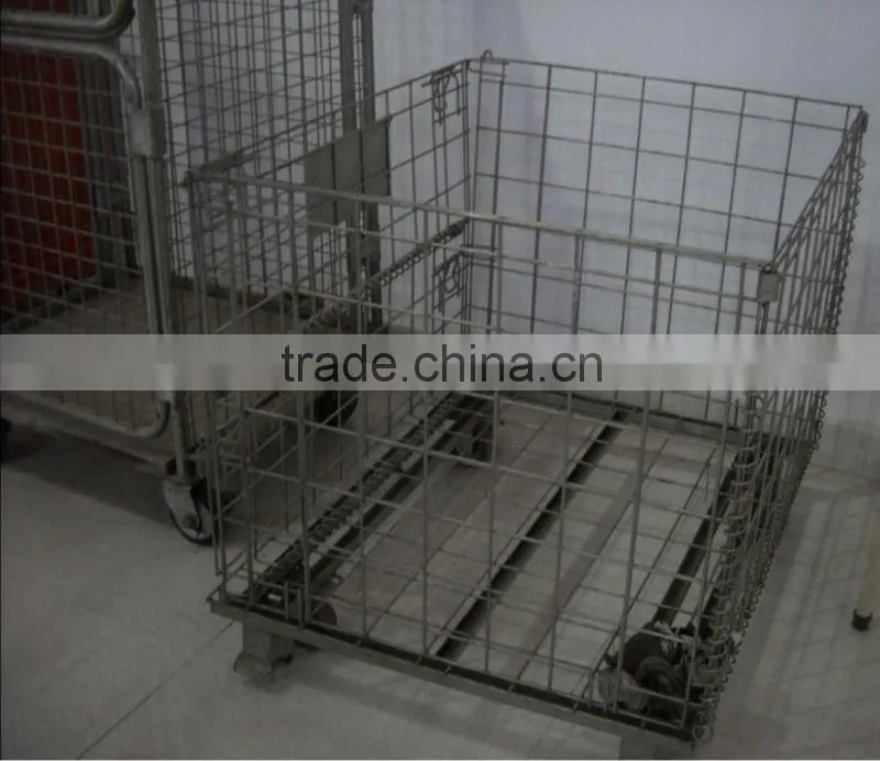 Steel Wire Folding Rolling Trolley Tool Cart for Warehouse Logistic Workshop