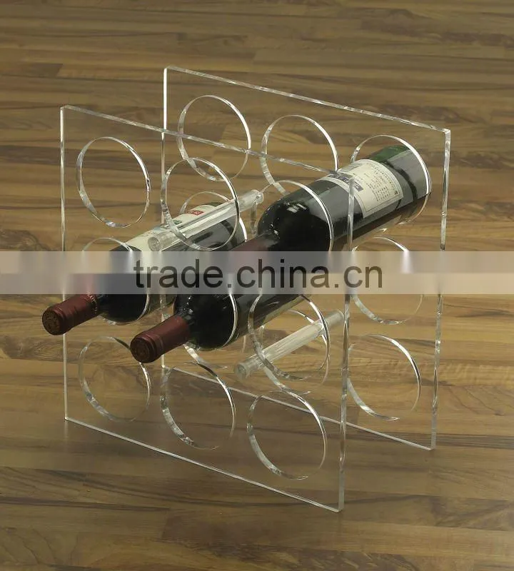 2012 Best Selling Unique Transparent Acrylic Wine Rack HM-S48