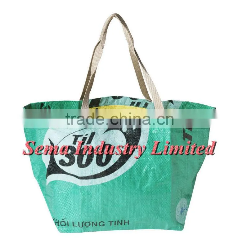 Eco-friendly high quality printed woven shopping bag with imprint logo made in China
