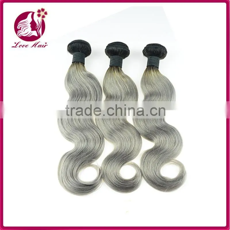 Alibaba express wholesale grade 7a virgin vietnamese 1b gray ombre human hair weave bundle for women