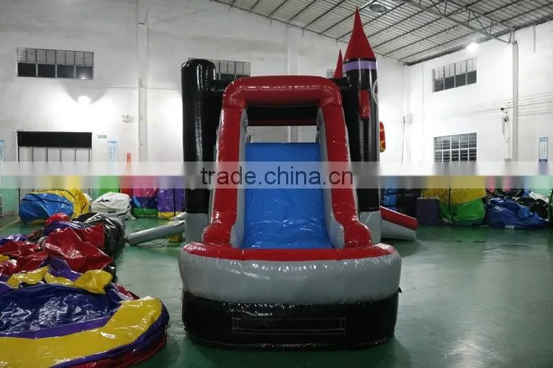 2016 selling popular rocket water slide combo inflatable combo for kids