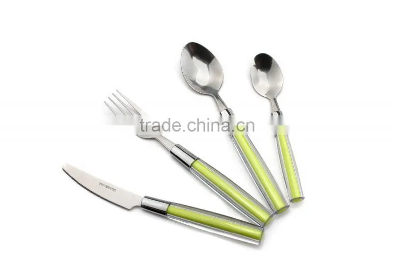 flatware colored handle, plastic cutlery, cutlery set 24 pcs