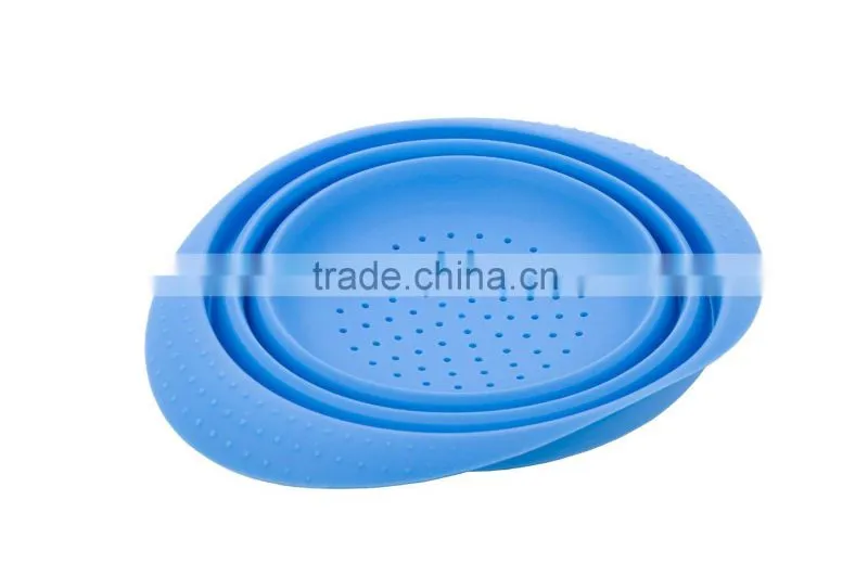 Eco-friendly High Quality Folding Food Silicone Strainer