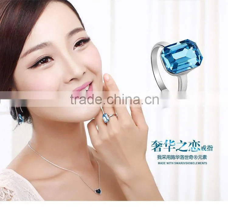 Fashion rose rings made with Crystal jewerly 40106