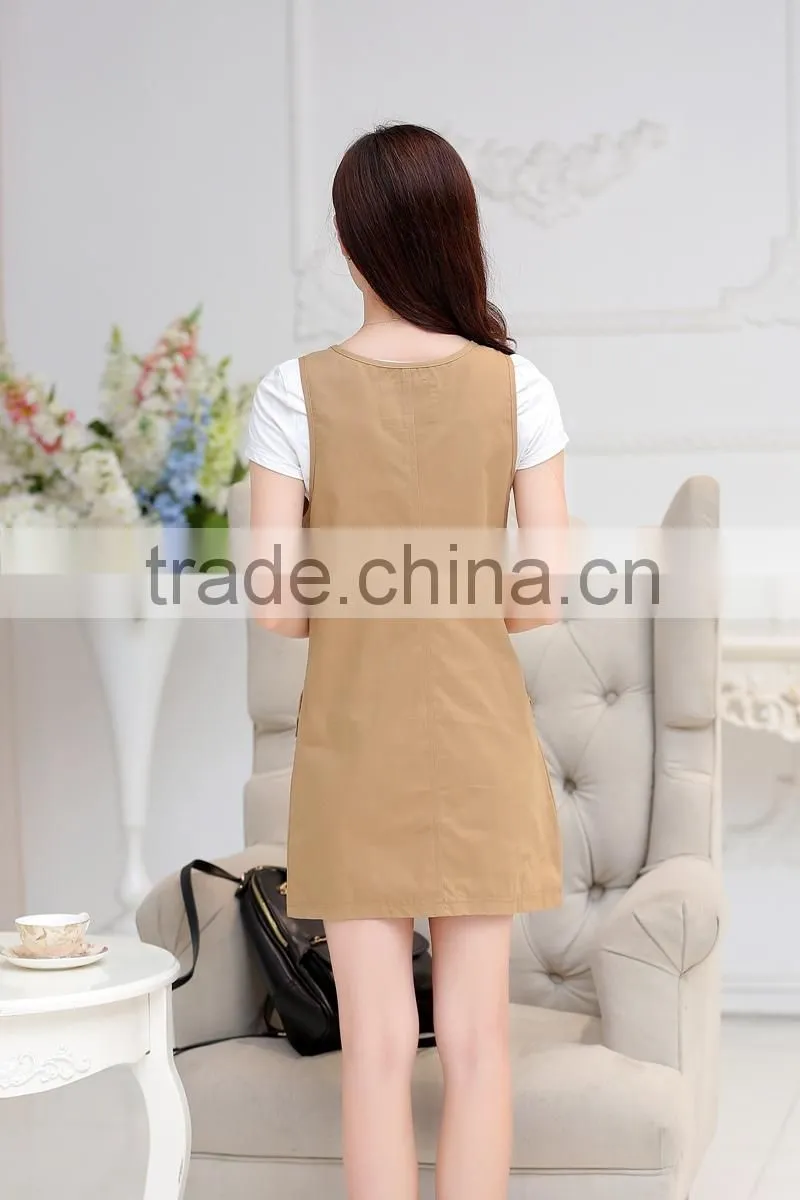 Sleeveless braces skirt