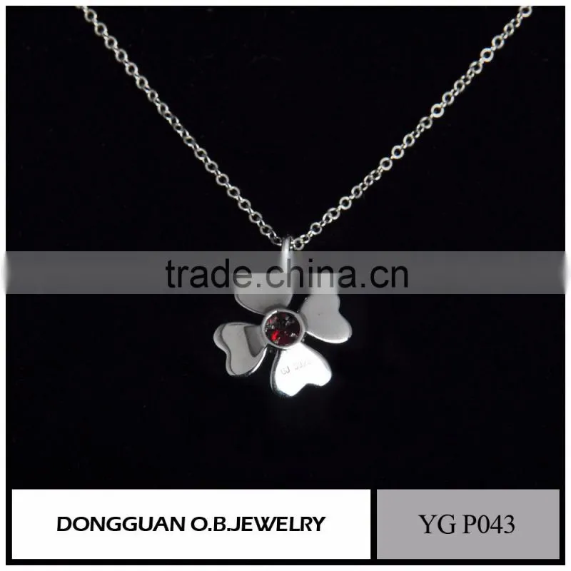 Wholesale Fashion Necklace Jewelry 925 Sterling Silver Crystal Flowers Necklace