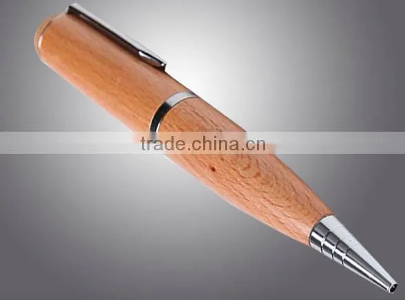 Multifunctional wooden pen shape usb flash drive with costom logo