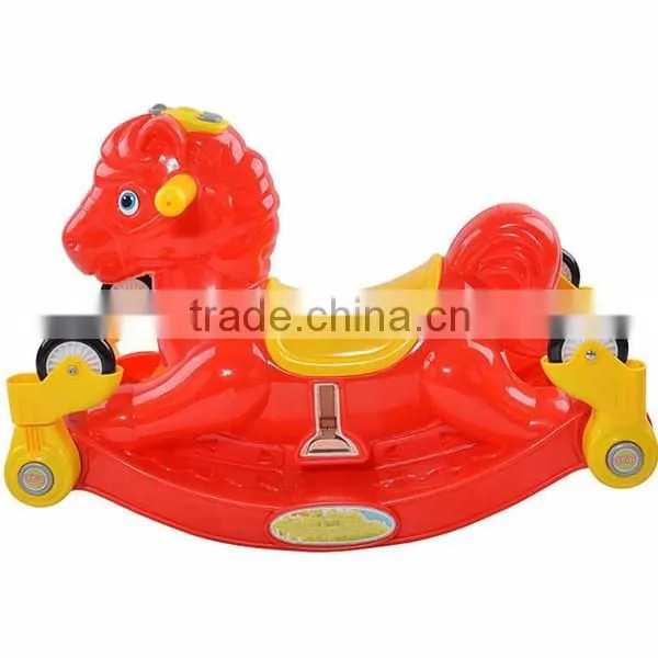 Plastic children toy tricycle with hobbyhorse function,wholesale baby rocking horse swing car