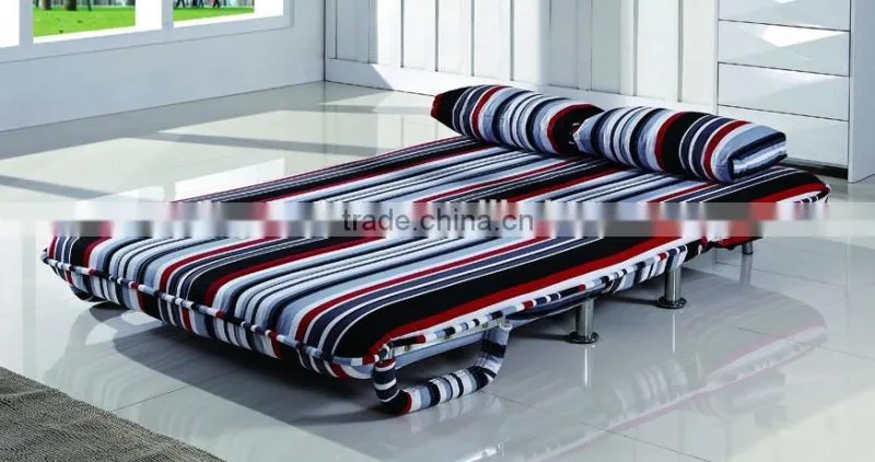 Rural style flower sofa cum bed fabric fold out sofa bed with arms for home furniture