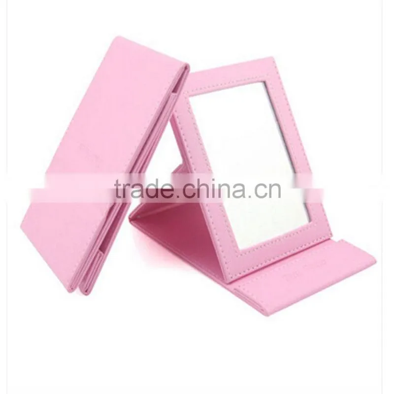 promotional leather protable makeup mirror