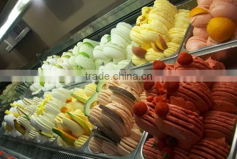 high quality 6/8/10/12 flavor Single-temperature Style ice cream showcase