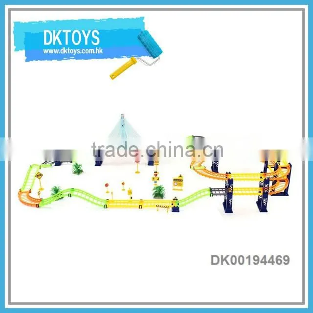 Duplex Giant Layer Vision Musical Winding Bridge Kids Toys Automatic Car Cycle Highway