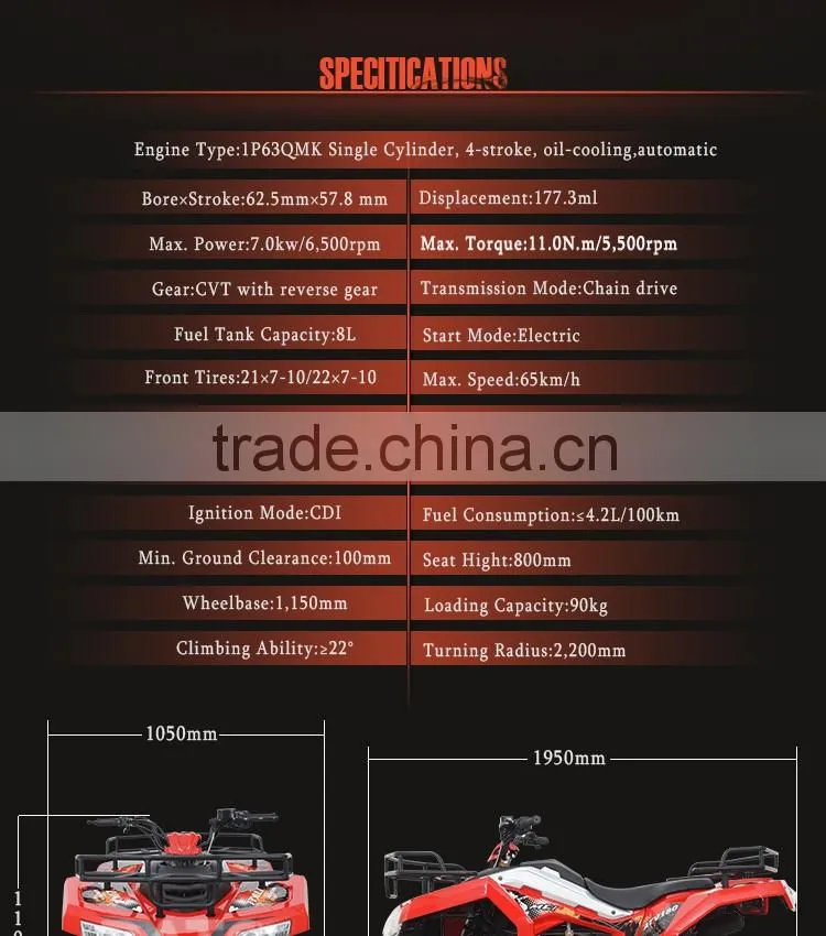 2016 new model utility ATV quad bike for sale