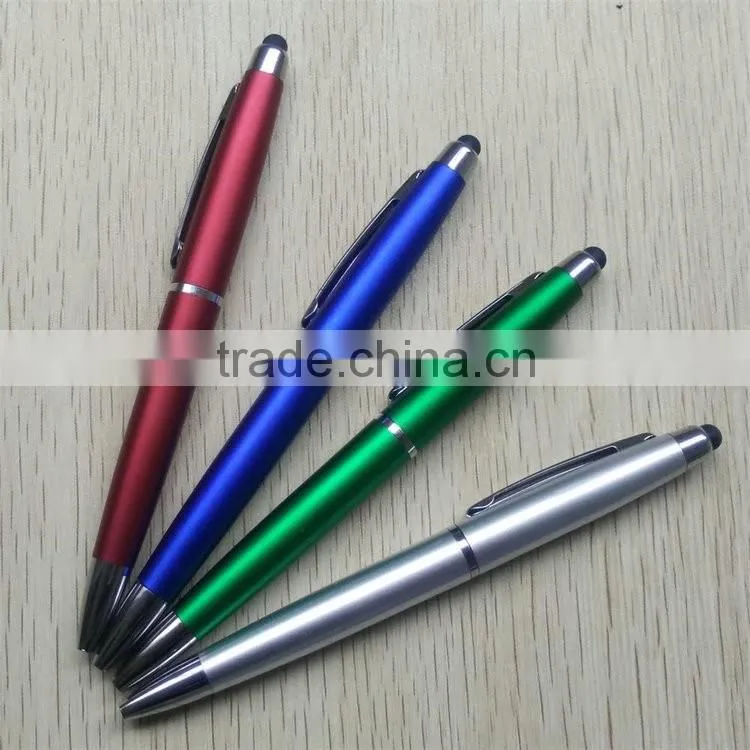Dubai wholesale market chromed top and neb, metal clip plastic 4 colors stylus pen