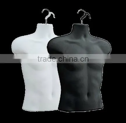Plastic Mannequin Male Upper Torso Hanging Form | Black or White
