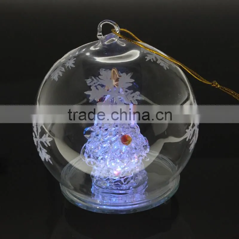 Hot Sale Double Pink Glass Christmas Decoration Balls