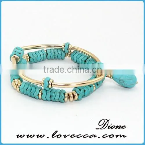 Gemstone Latest design zinc alloy metal women fashion bangle bracelet