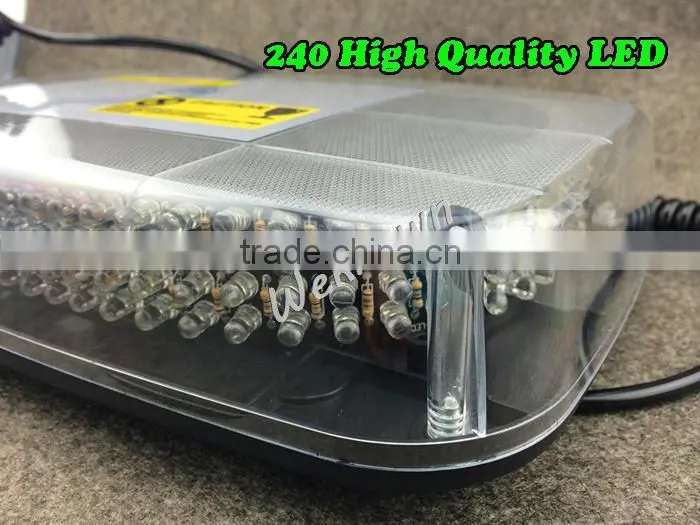 DC12V-24V led lightbar 240 LED 18W Beacon light with Magnets Emergency Strobe Light bar 4 colors LED warning Light