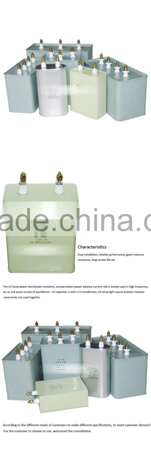 High quality capacitor uv lamp capacitor UV ultraviolet lamp capacitor