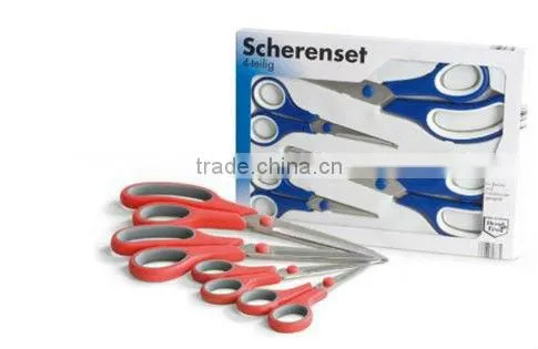 Metal scissor with plastic handle