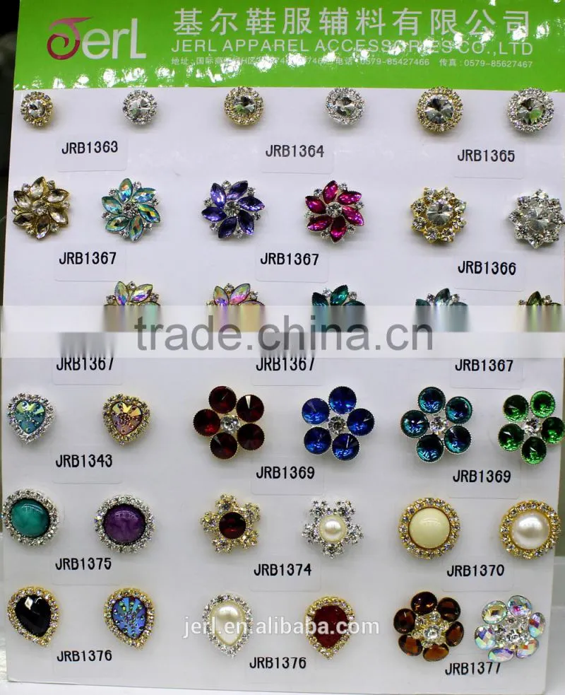 New Crystal Rhinestone Antique Shank pearl flower Button