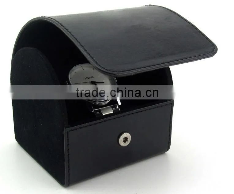 2016 good quality unique single leather watch box with pillow