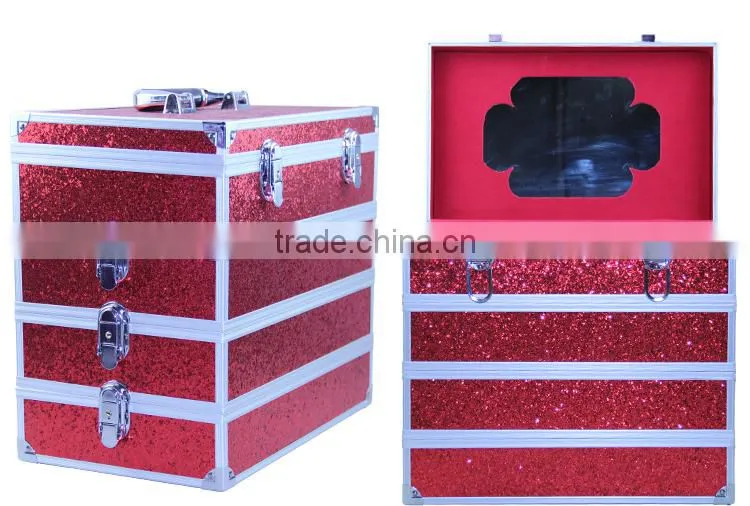 Factory Supply Wholesale Exquisite Workmanship Multifunction Makeup Train Case