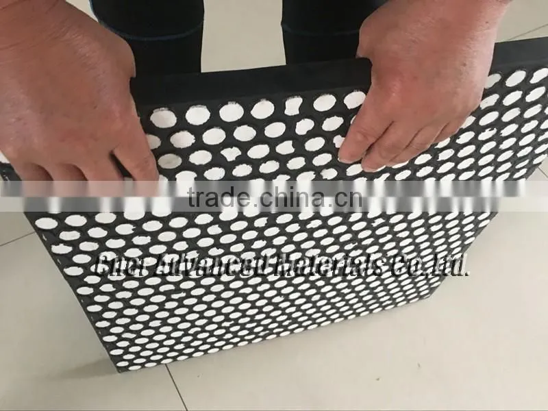 Media heavy duty application ceramic rubber liner, with cylinder embedded