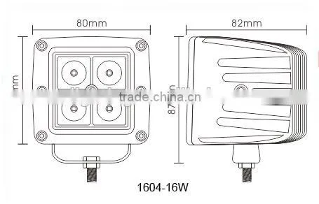 18W LED Work Light SUV Cree Off-road Boat Headlight Spot Driving Fog Light Mounting Bracket