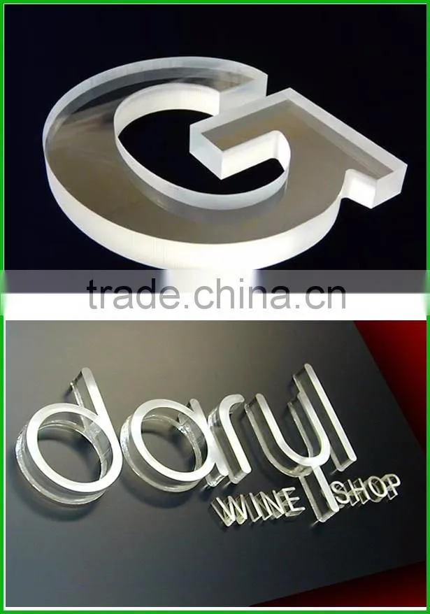 Hard Broken Laser Engraving Transparent 3D Plastic Acrylic Letters With Any Design