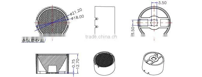LED Street Light Lens /Optical cob led lens 10*65 degree for led light