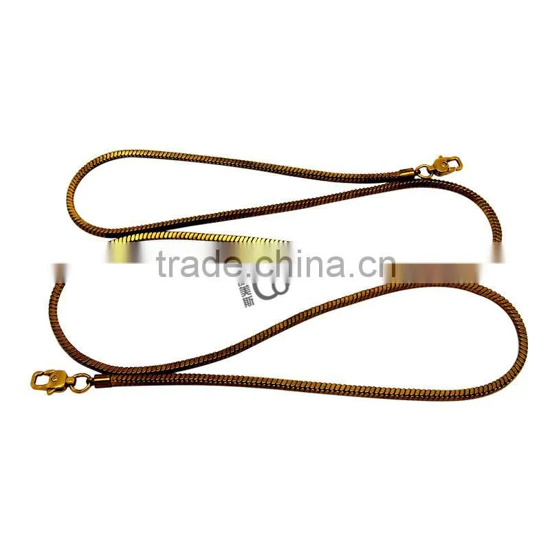 Fashion brass metal handbag long chain