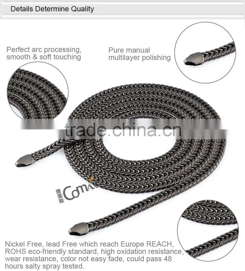Gunmetal Stainless Steel Handbag Curb Chain Necklace For Bag Strap