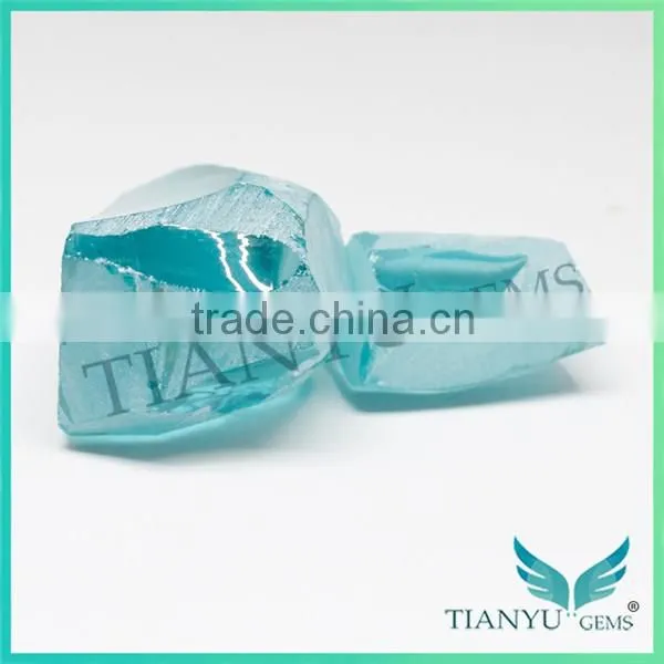 Manufacturers china factory blue topaz rough synthetic aquamarine stones for sale