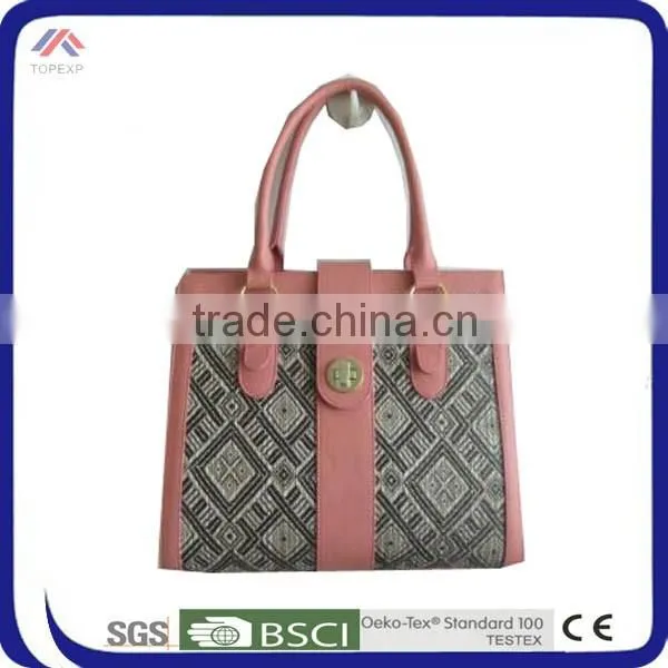 Leather Handles Straw Bag Summer For Adults