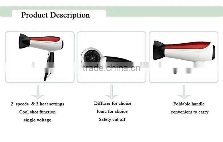 CE Approved 2300W AC Motor Ionic Hair Dryer/Professional far infrared