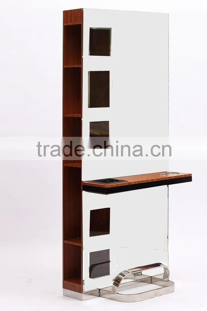 Salon furniture salon mirror station with stainless steel frame