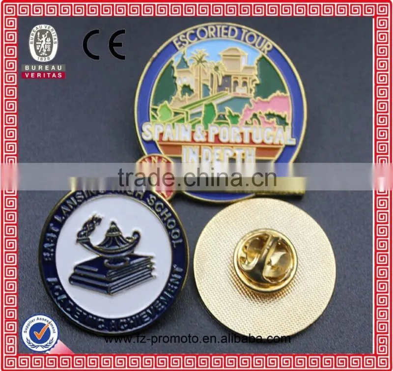 Classic style metal football badge pin