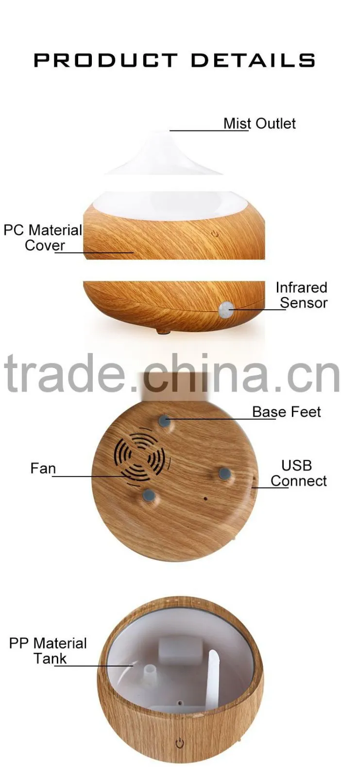 GX Diffuser hot selling wholesale 200ml wooden electric aroma diffuser
