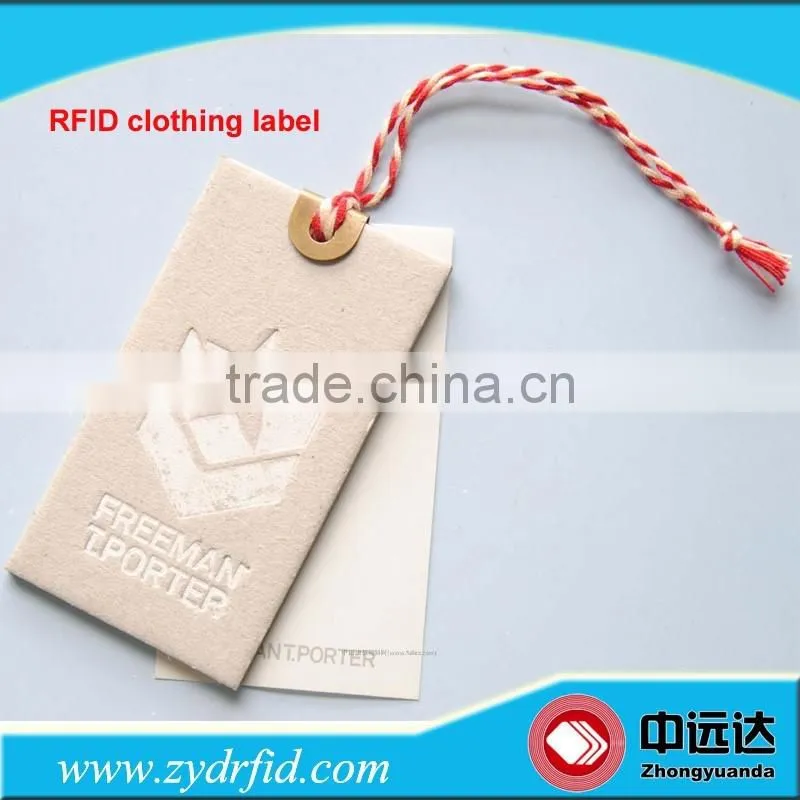 Custom RFID kraft paper hang tags/RFID clothing hang tag/rfid hang tags for clothing