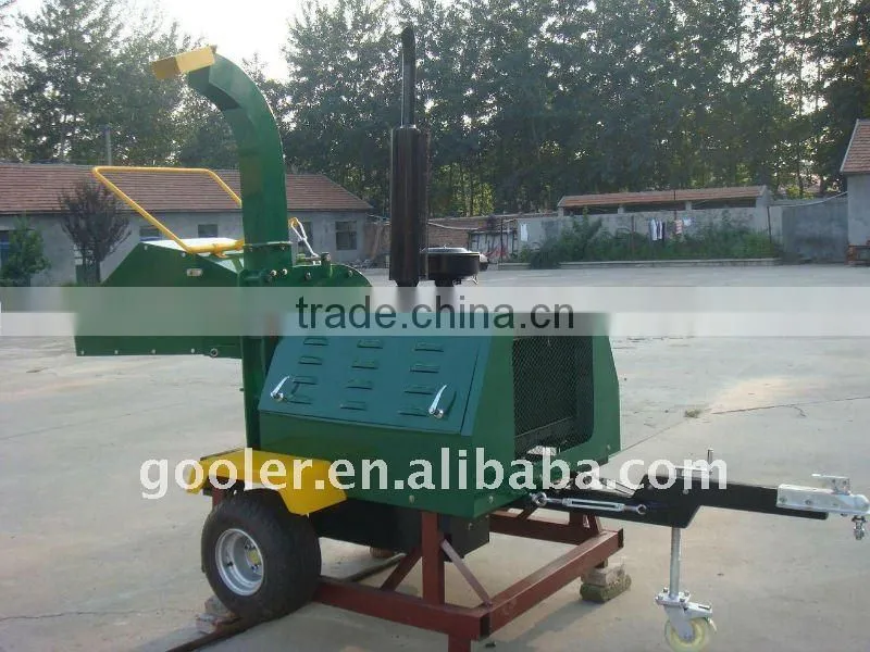 Trailer mounted wood chipper, ATV wood shredder, 40HP diesel engine