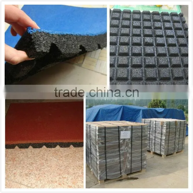recycled rubber tiles/mats/flooring 500*500*40mm EN1177 certificate