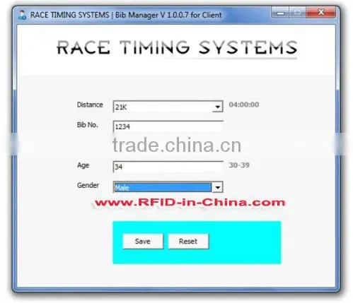Special Development RFID assets software for Sports Timing System