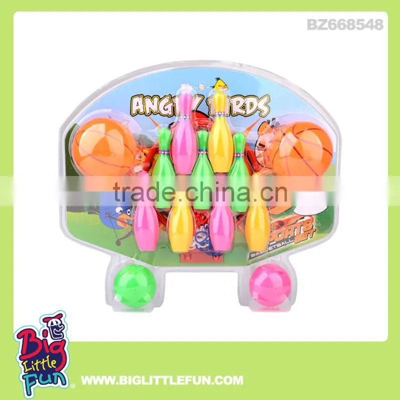 Sport toy basketball hoop and bowling set toy