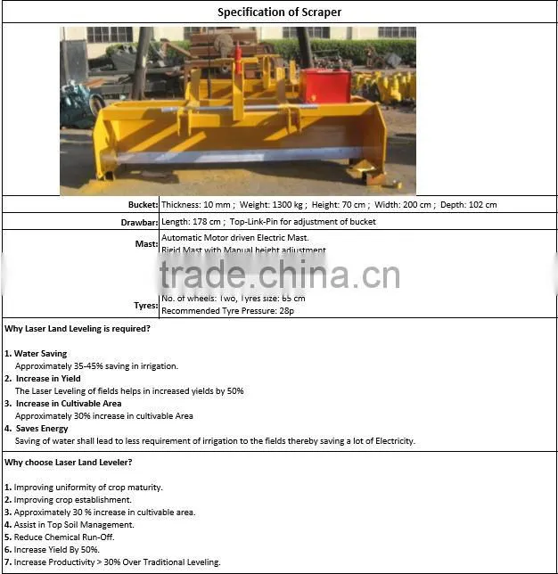 agriculture land leveling Laser Land Leveling AG-308 SYSTEM