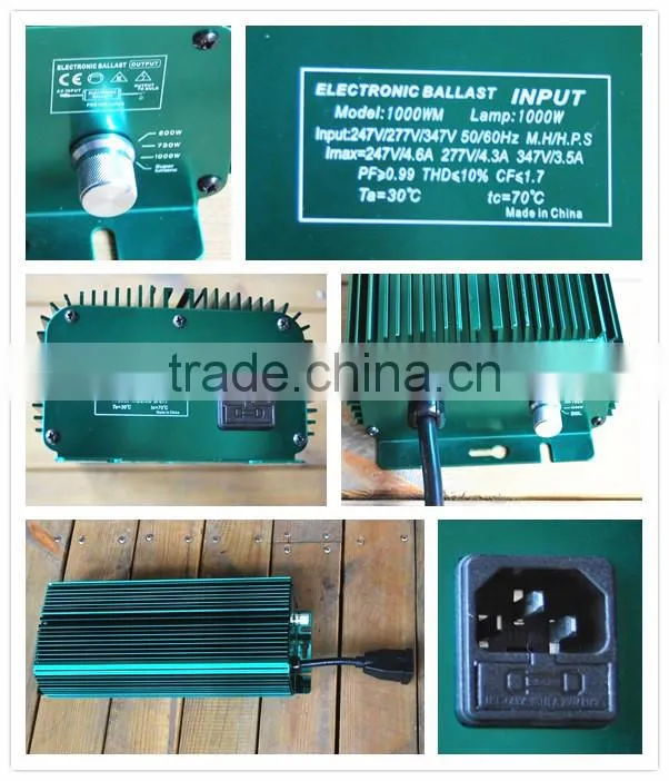 1000w double ended lighting fixture/120v,240v,277v,400v 1000w hps grow light ballast