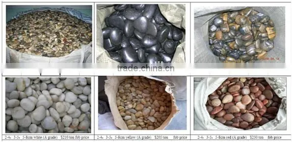High polished natural black pebble stone for sale