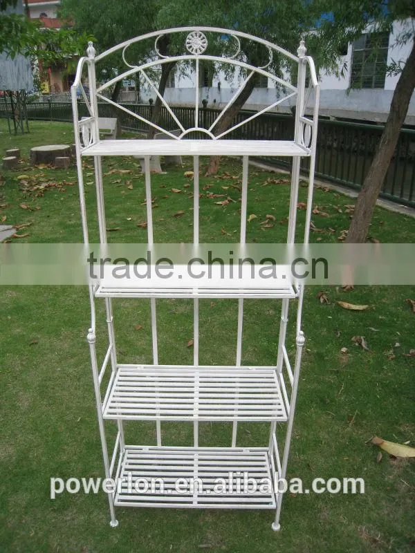 Antique white Elegant Garden Plant Stand Display Shelf