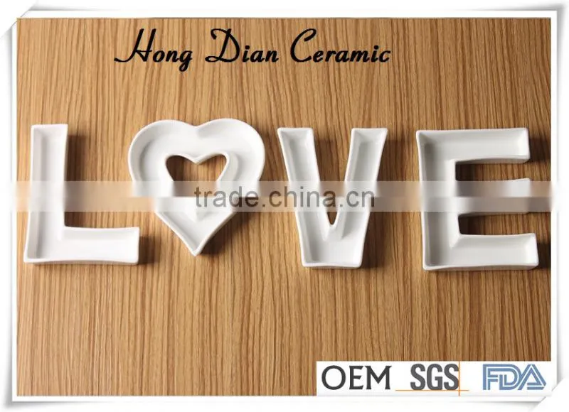 letters ceramic plates,letter alphabet for wedding decoration,plate for wedding decoration