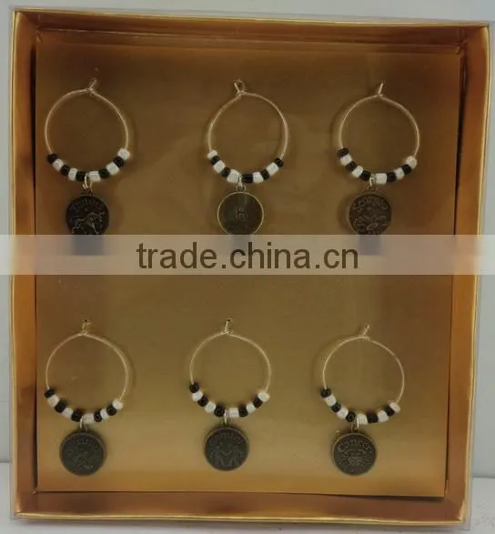 12 constellations wine glass charms wine glass marks